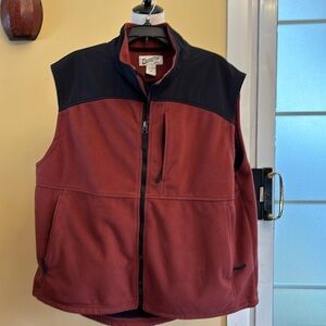 Duluth Trading Co - Men's Shoreman's Fleece Gridlock Vest -rust and black - 2XL